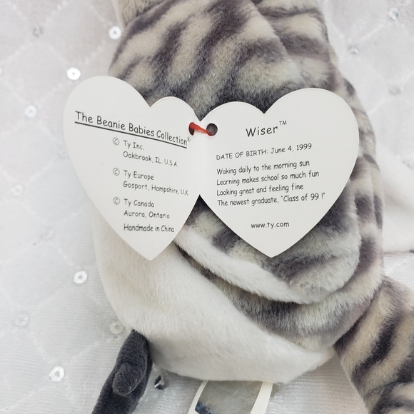 Vintage Ty Beanie Baby  "WISER" Class of '99 - Picture 9 of 10